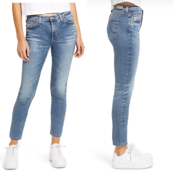 Ag Adriano Goldschmied Denim - Adriano Goldschmied • The Prima Ankle Denim Mid Rise Jean With Raw Hem Sz 27